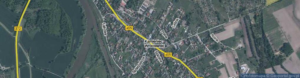 Zdjęcie satelitarne Kamieniec Wrocławski ul.